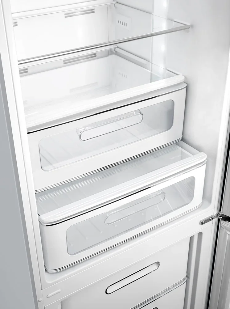 SMEG FAB32RSV6 Отдельностоящий двухдверный холодильник, стиль 50-х годов, 60 см, серебристый, No-fro